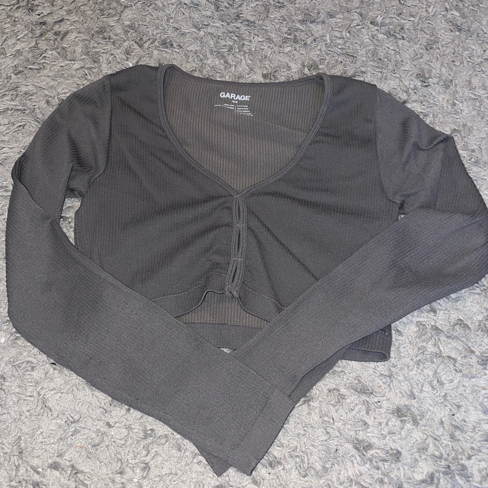 Grey Cropped Long Sleeve
